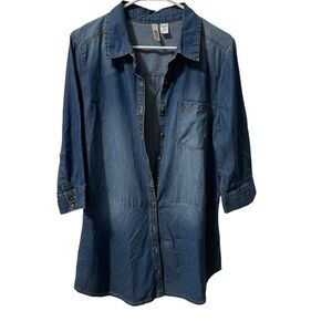 Route 66 Womens Demin Top3/4 Sleev es  Tunic Style w/Buttons Size L